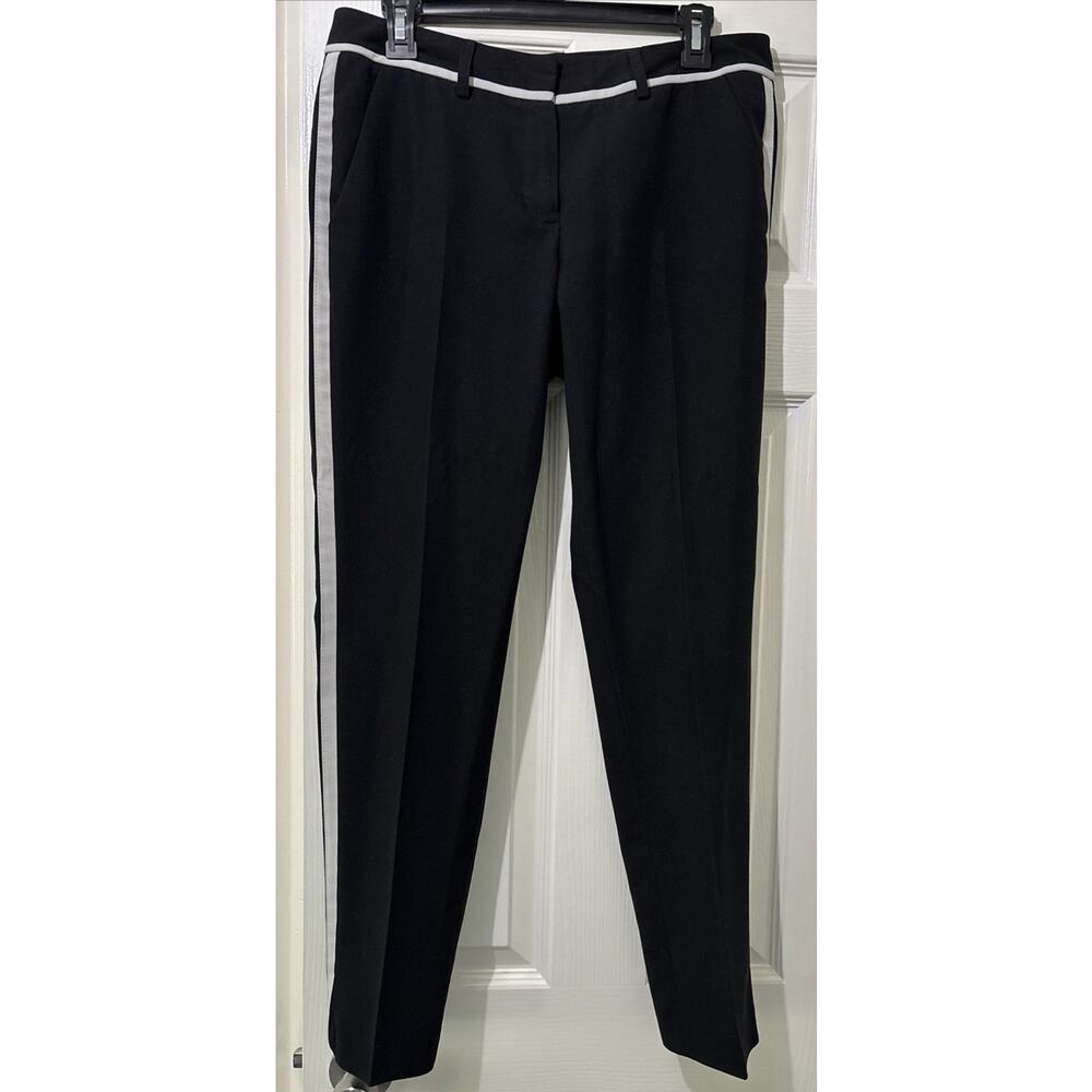 Mercer Madison Tuxedo Style Pants Size 6 Black White Stripe Stretch Career Party